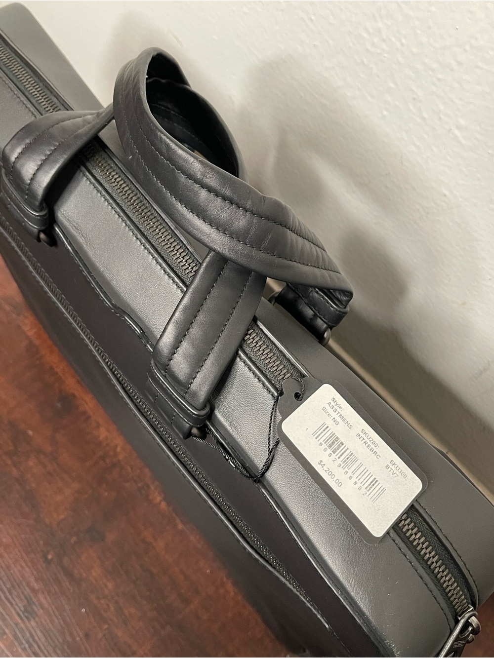 BOTTEGA VENETA BLACK LEATHER INTRECCIATO BRIEFCASE LAPTOP BAG $4200 RETAIL - Picture 9 of 15